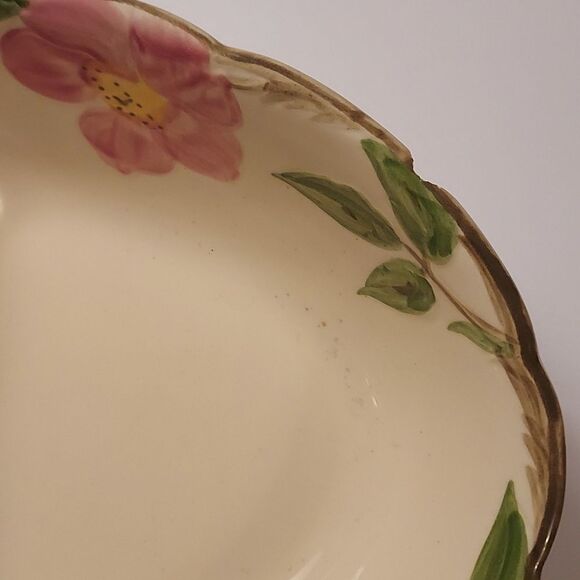 Franciscan Rose Earthenware Desert Rose Oval Divided Serving Bowl - Picture 7 of 7